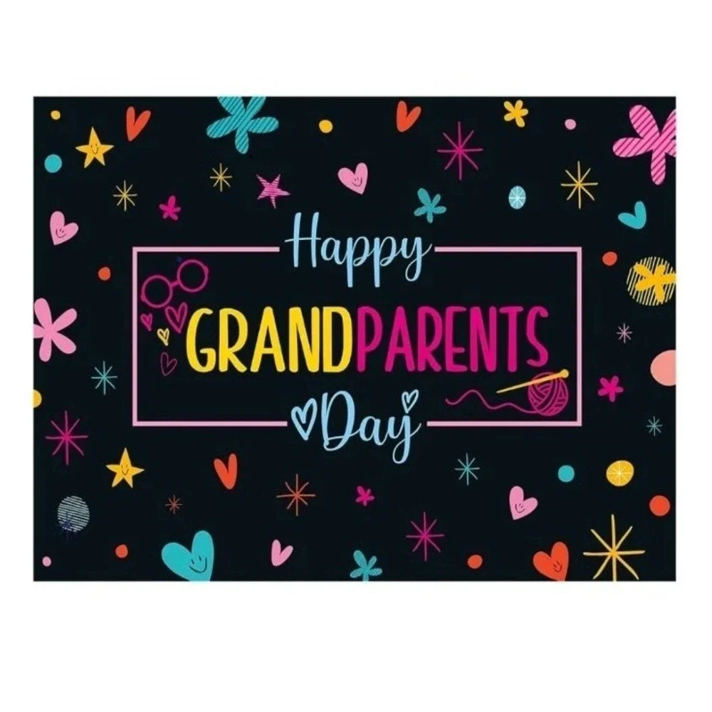 Happy Grandparents Day Backdrop 7x5ft Grandma Grandpa Photography Banner Decor